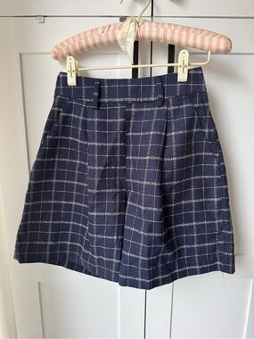Power of my people high waisted shorts in navy plaid  XS Small